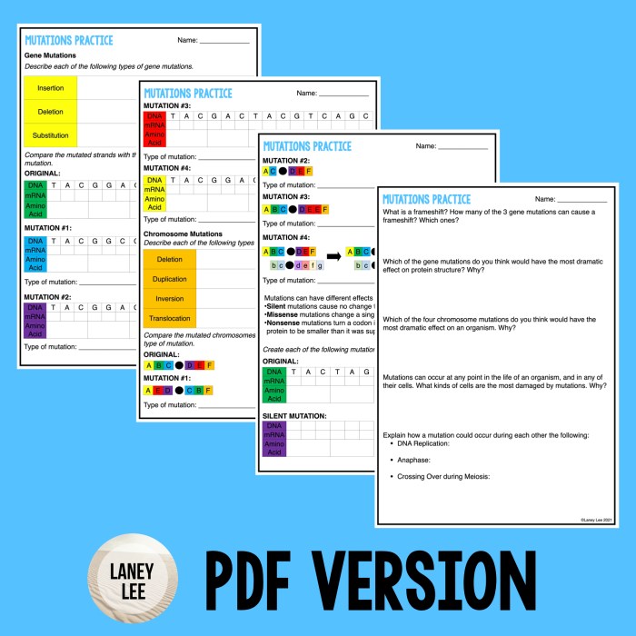 Laney lee mutations answer key