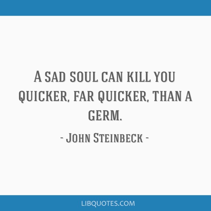 A sad soul can kill quicker