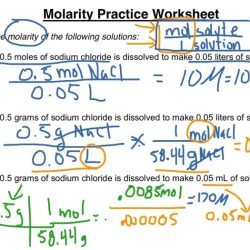 Molarity problems worksheet with answers