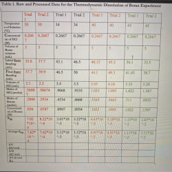 Thermodynamics of the dissolution of borax lab report